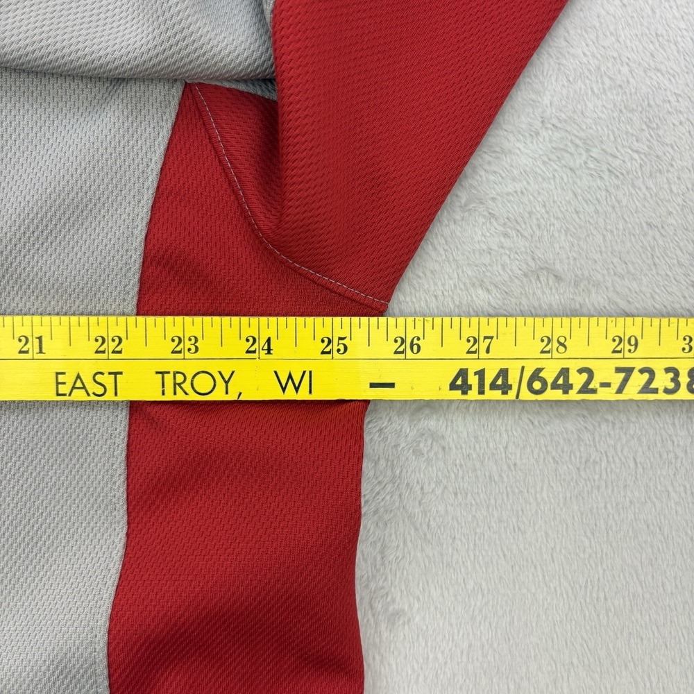 Vintage Nike Shirt Mens XXL Gray Red Jersey Sweatshirt Mesh Y2K Center Swoosh - Picture 9 of 11